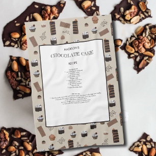 Chocolate Theme Chocolate Recipe Keepsake Tea Towel