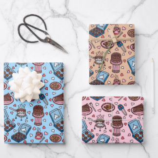 Chocolate theme cute wrapping paper sheets