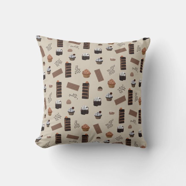 Chocolate Theme Pattern Cushion (Front)