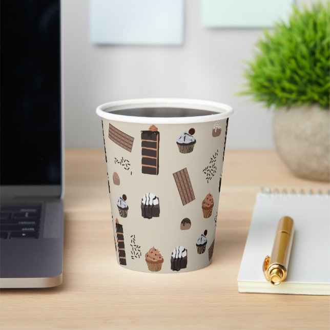 Chocolate Theme Pattern Paper Cups (Insitu)
