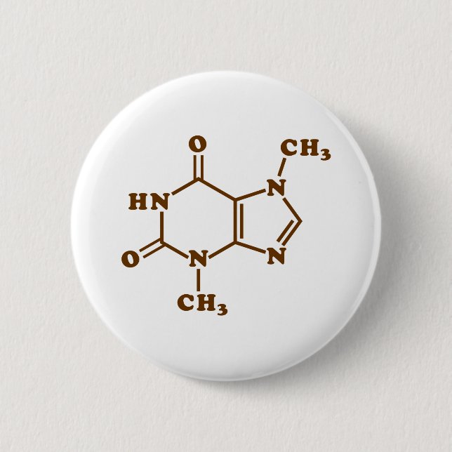 Chocolate Theobromine Molecular Chemical Formula 6 Cm Round Badge (Front)