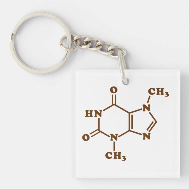 Chocolate Theobromine Molecular Chemical Formula Key Ring (Front)
