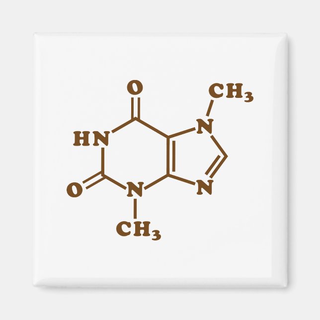 Chocolate Theobromine Molecular Chemical Formula Magnet (Front)