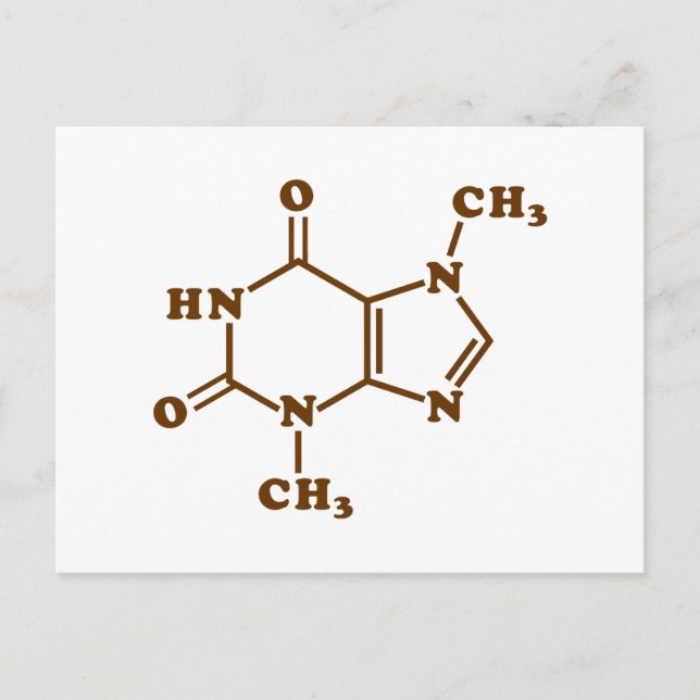 Chocolate Theobromine Molecular Chemical Formula Postcard (Front)