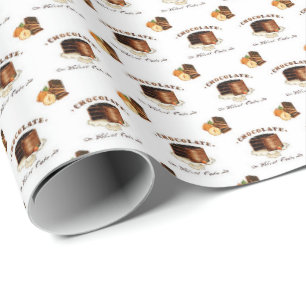 Chocolate Time Pattern Wrapping Paper