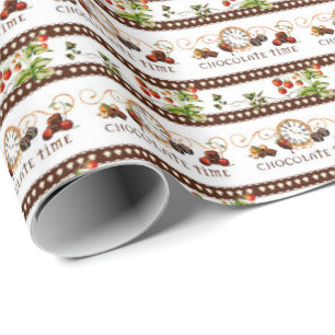 Chocolate Time Pattern Wrapping Paper