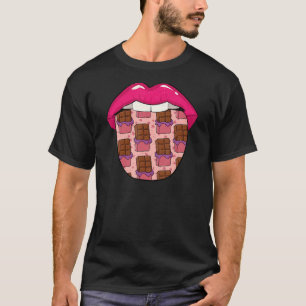 Chocolate Tongue Chocoholic Choco Candy Bar Cocoa  T-Shirt