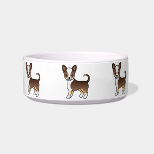 Chocolate Tricolor Smooth Coat Chihuahua Cute Dogs Bowl