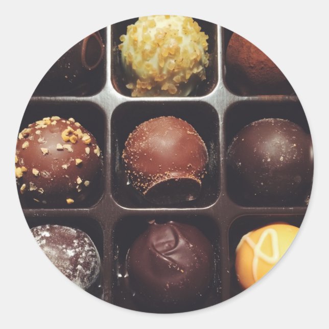 Chocolate Truffle Photo Classic Round Sticker (Front)