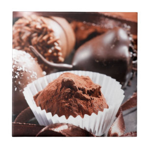 Chocolate truffles ceramic tile