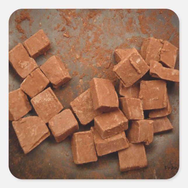 chocolate truffles square sticker (Front)