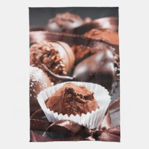 Chocolate truffles tea towel