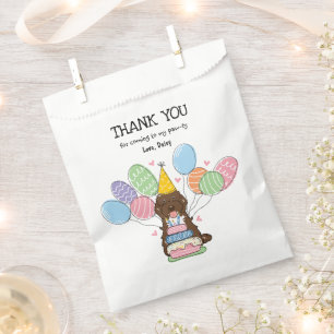 Chocolate Tuxedo Cockapoo Cavapoo Birthday Party  Favour Bag