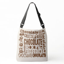 Chocolate Typography Art Cross Body Bags