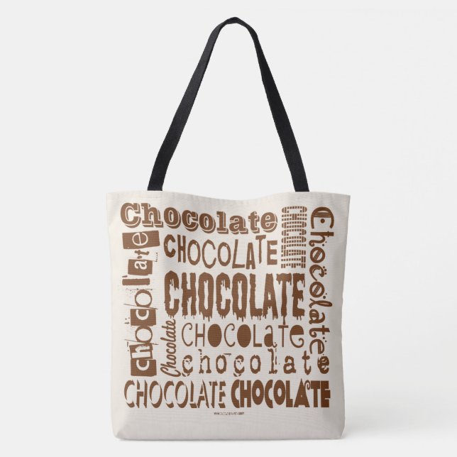 Chocolate Typography Art Cross Body Bags (Back)