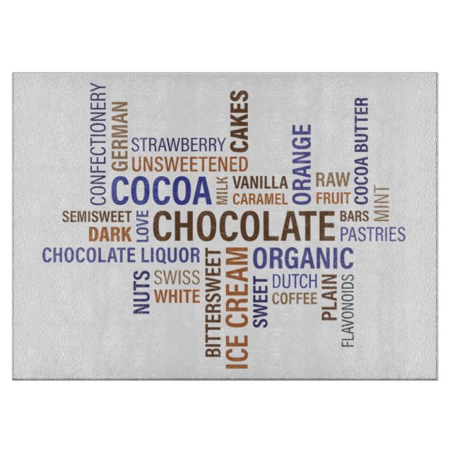 Chocolate Typography Cutting Board (Front)