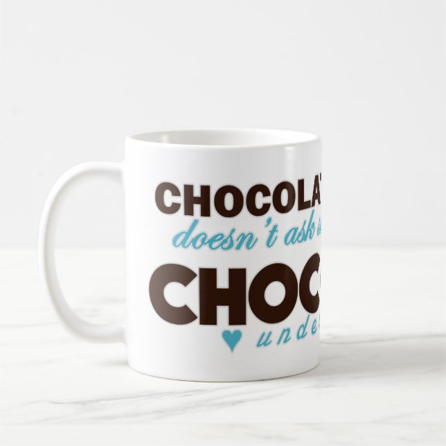 Chocolate understands [blue] coffee mug (Left)