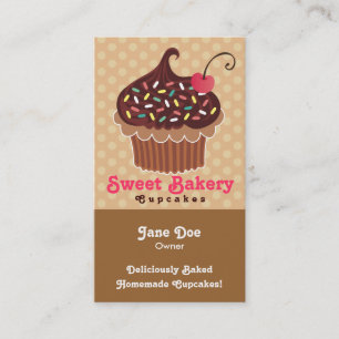 Chocolate & Vanilla Cupcake Business Cards