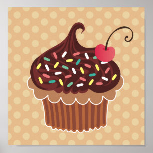 Chocolate & Vanilla Cupcake Canvas Print