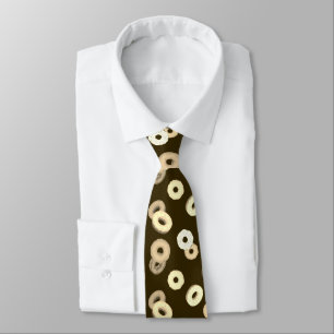 Chocolate vanilla donuts elegant pattern brown tie