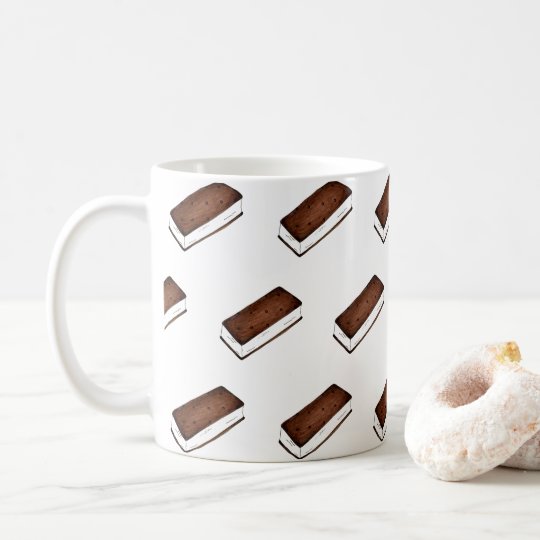 Chocolate Vanilla Ice Cream Sandwich Junk Food Coffee Mug