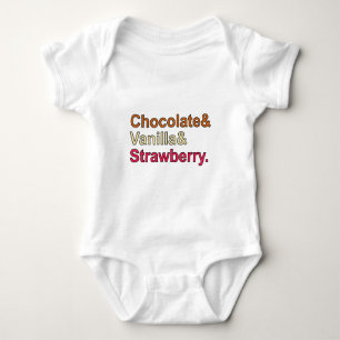Chocolate Vanilla Strawberry Neapolitan Ice Cream Baby Bodysuit