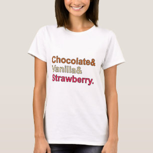 Chocolate Vanilla Strawberry Neapolitan Ice Cream T-Shirt