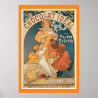 Chocolate ~ Vintage Hot Chocolate Drink Ad Poster