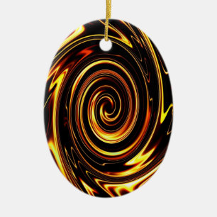 Chocolate Vortex 01 Ceramic Ornament