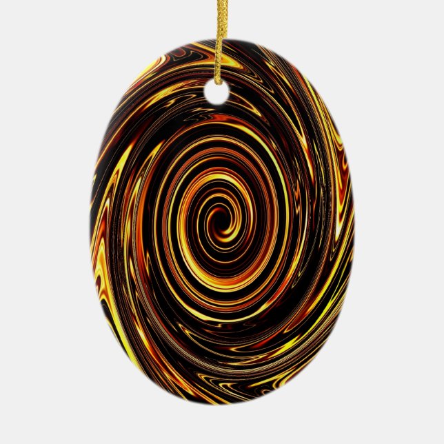 Chocolate Vortex 02 Ceramic Tree Decoration (Front)