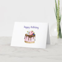 Chocolate Water Colour Birthday Card
