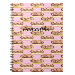 Chocolate Watercolor Eclairs Doughnuts Notebook