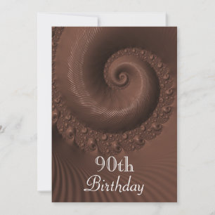 Chocolate Waves And Swirls 90th Birthday Invitation