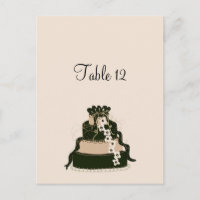 Chocolate Wedding Cake Table Seating Card
