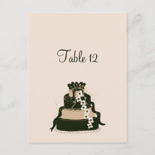Chocolate Wedding Cake Table Seating Card