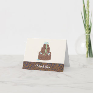 Chocolate Wedding Cake Thank You Card