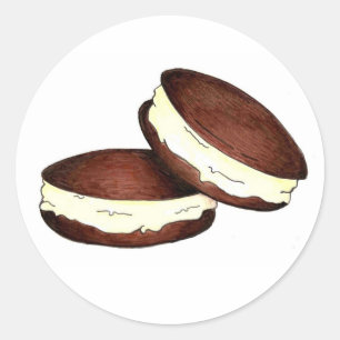Chocolate Whoopie Pie PA Dutch Dessert Foodie Classic Round Sticker
