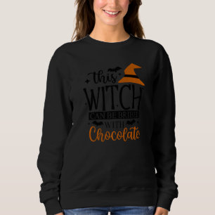Chocolate Witch Chocoholic Ladies Halloween Sweatshirt