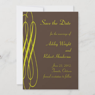 Chocolate with Golden Ribbons Save the Date