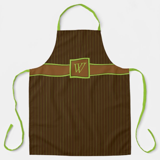 Chocolate with Lime Pinstripes Apron (Front)