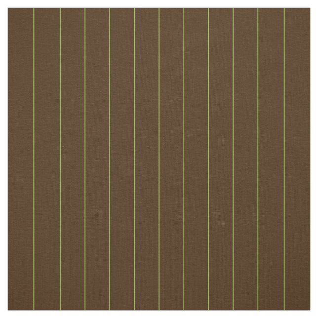 Chocolate with Lime Pinstripes Fabric (Swatch)