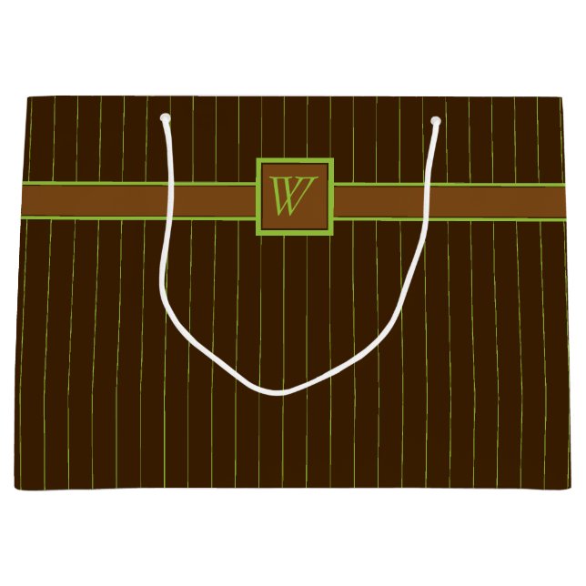 Chocolate with Lime Pinstripes Gift Bag (Front)