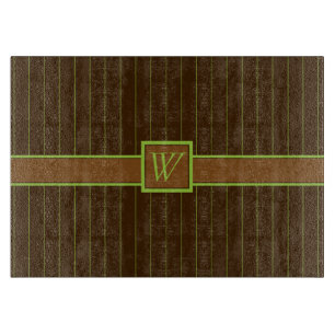 Chocolate with Lime Pinstripes Glass Cutting Board