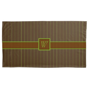Chocolate with Lime Pinstripes Pillow Case