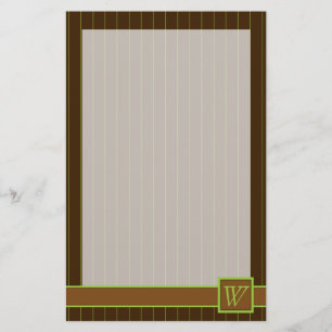 Chocolate with Lime Pinstripes Stationery