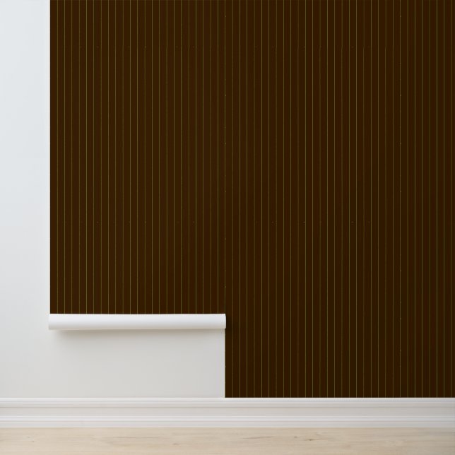 Chocolate with Lime Pinstripes Wallpaper (Application)