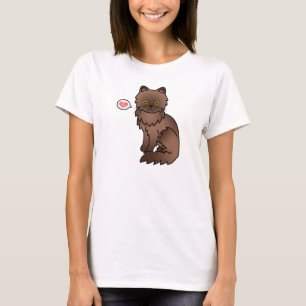 Chocolate With Orange Eyes Persian Cat Love T-Shirt