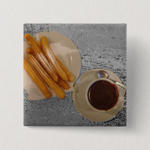 Chocolate y Churros 15 Cm Square Badge