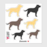 Chocolate, Yellow, and Black Labradors Sticker Set