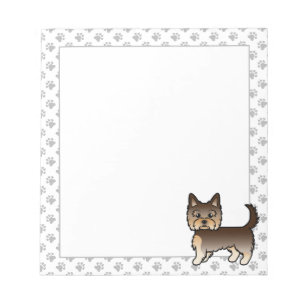 Chocolate Yorkshire Terrier Yorkie Cartoon Dog Notepad